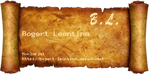 Bogert Leontina névjegykártya